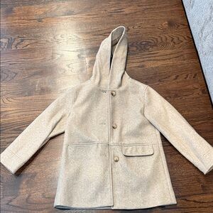 Zara Kids Beige Pea Coat with Hood